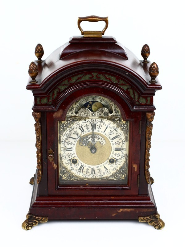 Elegante vintage tafelklok + maanstand