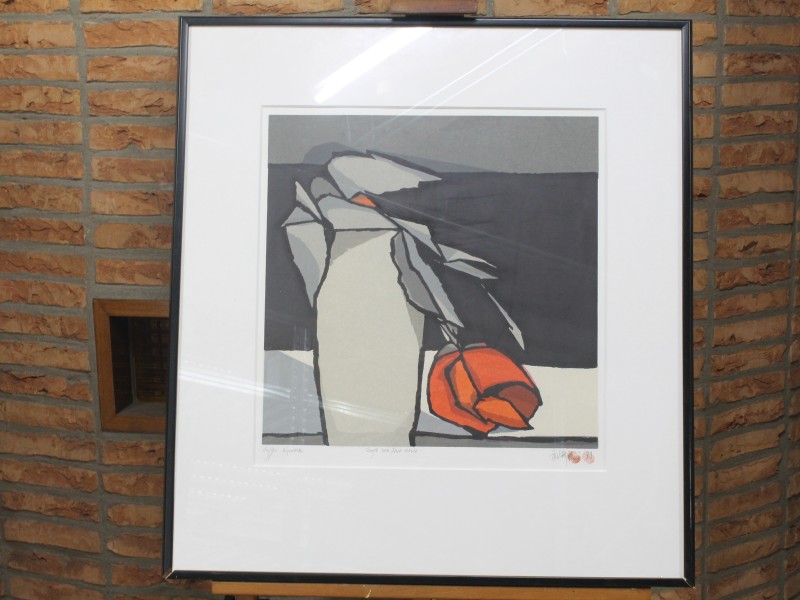 Kunstwerk 'Rouge sur Fond Noir' van Fon Klement (Art. 2877)