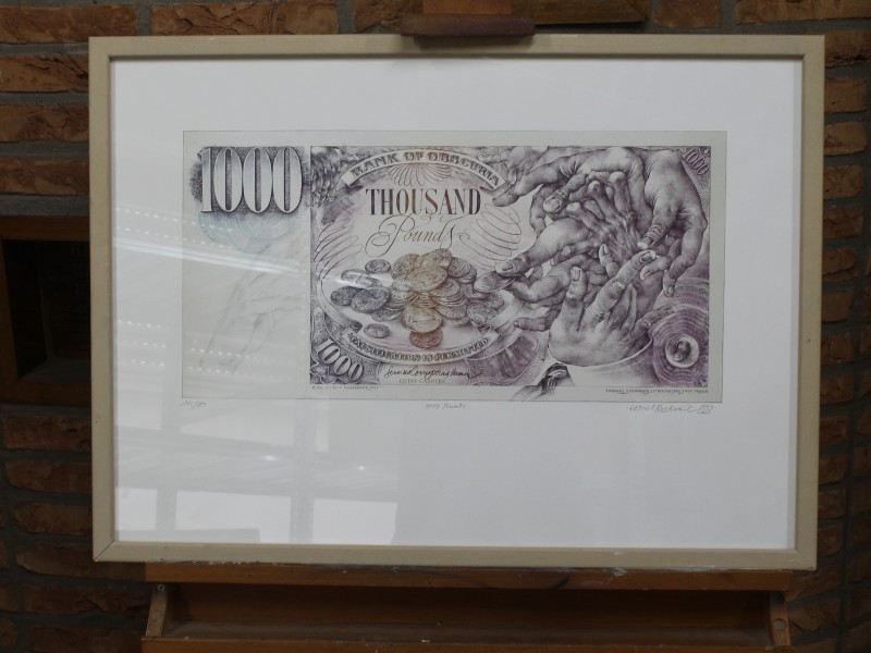 Kunstwerk 'Funny Money - 1000 Pounds' van Oldřich Kulhánek (Art. 2876)