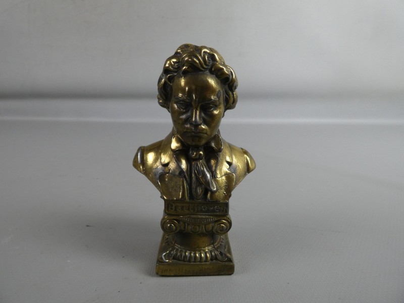 Miniatuur bronzen buste van Beethoven