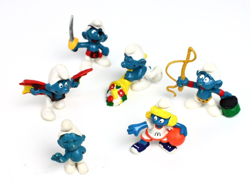 Set van 6 Smurfen-beeldjes