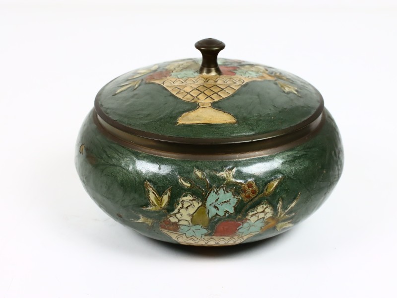 Decoratief snoepdoosje messing druivenversiering