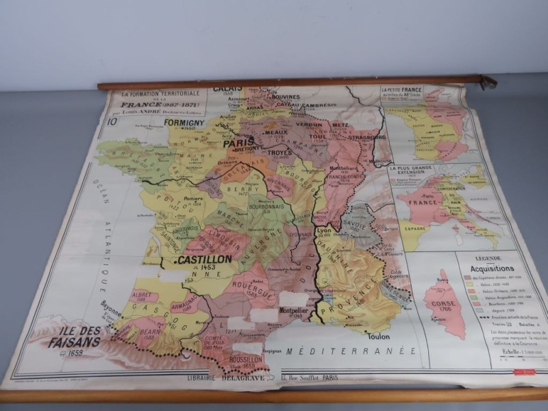 Historische Wandkaart Frankrijk