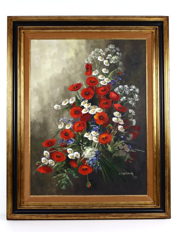 Groot olieverfschilderij op canvas - C. Moerman