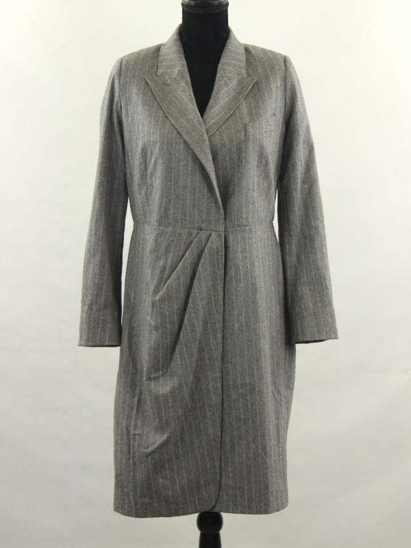 MaxMara - Elegante, dunne mantel/kleed met grijze krijtstreep