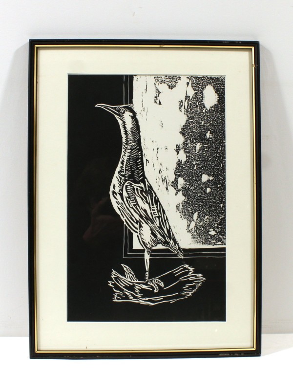 Vintage Houtsnede – Vogelcompositie