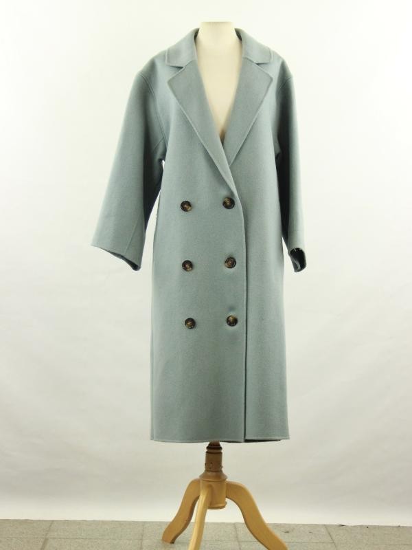 Loulou Studio - lichtblauwe oversized wollen mantel