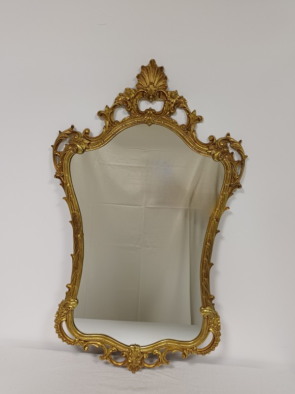 Vintage spiegel met messing frame