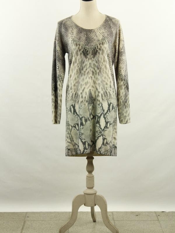Cavalli Class jurk in 100% wol met dierenprint
