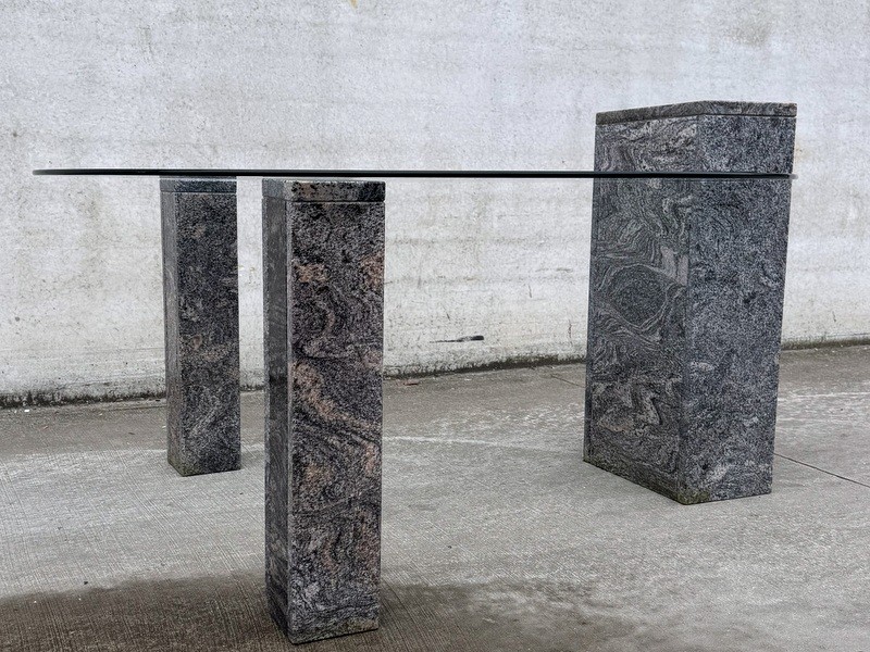 Vintage Brutalism Eettafel Graniet