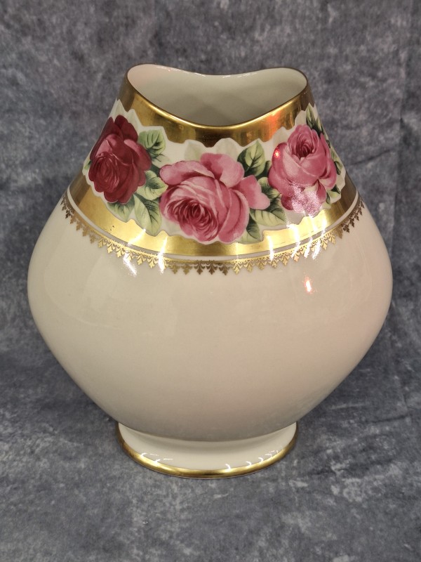 Waldershof Bavaria “Rosenkavalier” siervaas - porselein met rozen & 22-karaats goudrand