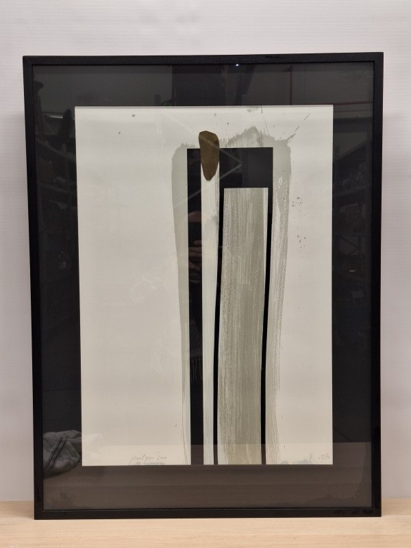 Paul Gees - Abstracte zeefdruk (2000), genummerd 28/70, ingelijst