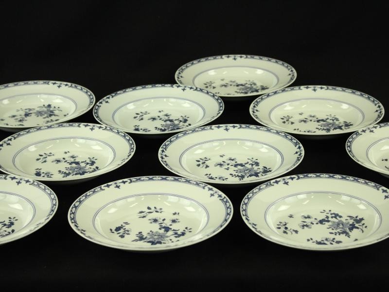 10-delige borden Limoges Raynaud & C° 'Compagnie des Indes Amphitrite décor'