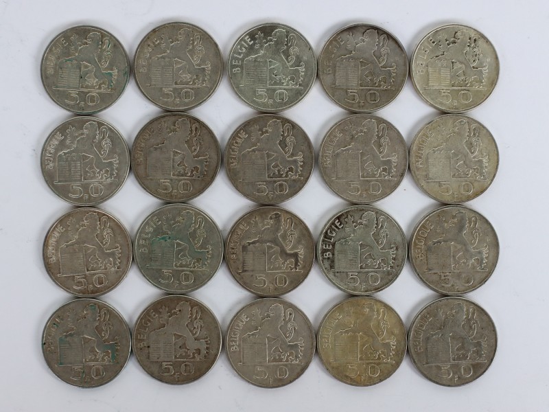 20 zilveren muntstukken 50 BEF