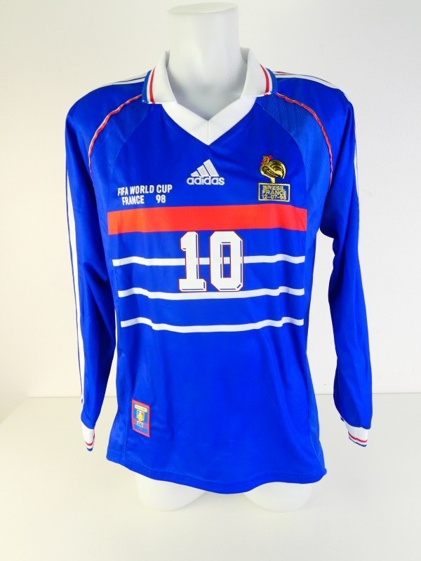 Adidas, Frankrijk WK 1998 shirt(10-Zidane) (Maat: S)