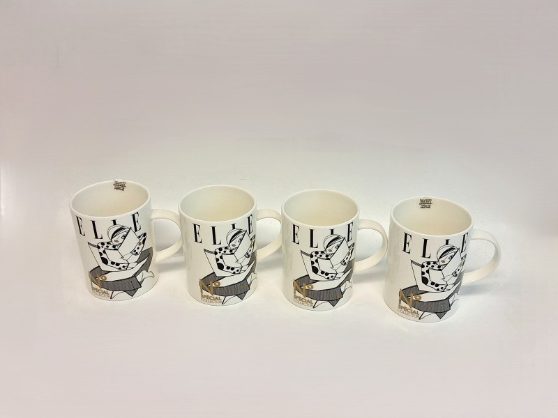 4 koffiemokken "Elle"