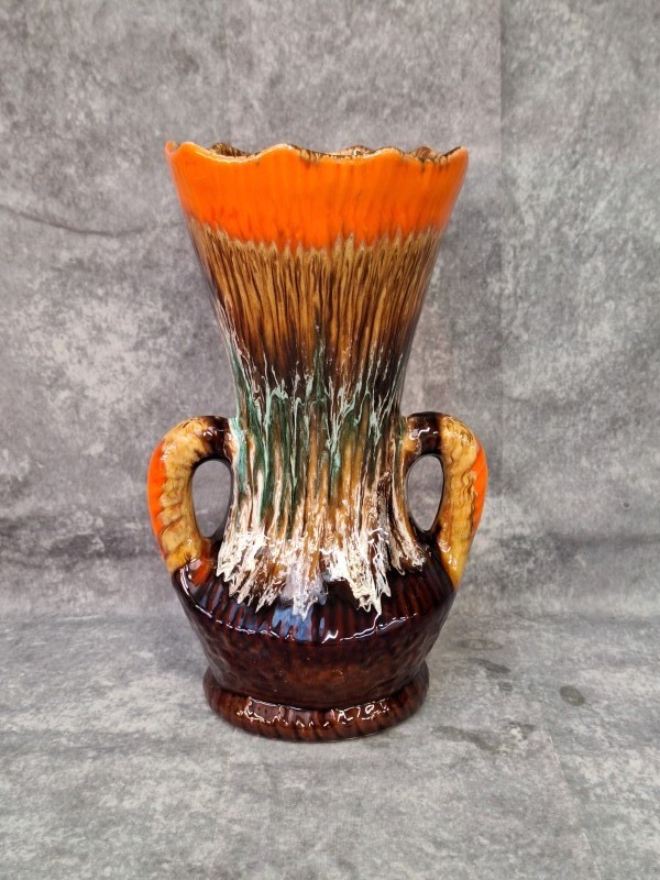 Vintage Vallauris vaas met handgrepen - Zuid-Frankrijk