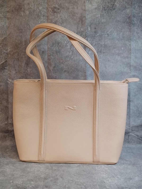 Nathan Baume ivoorkleurige kalfslederen shopper