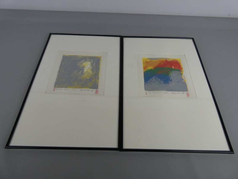 2 abstracte kunstwerken