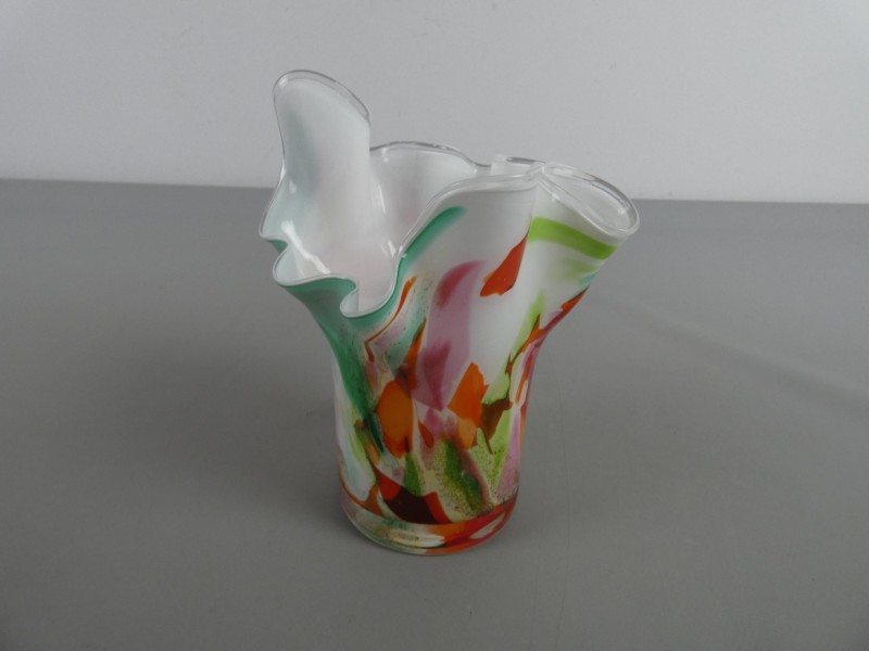 Multicolor glazen design vaas