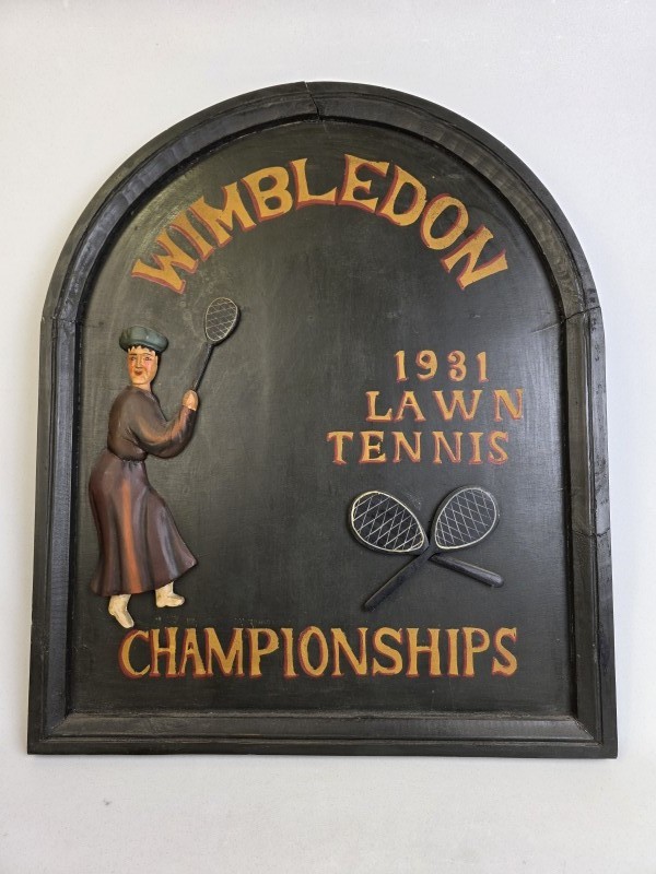 Houten wandbord Wimbledon 1931
