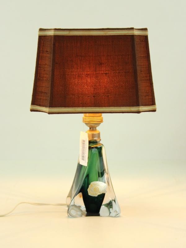 Tafellamp met kristallen voet - Val Saint Lambert