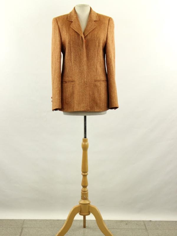 Louis Féraud blazer warm oranje/bruin visgraatmotief Size 36