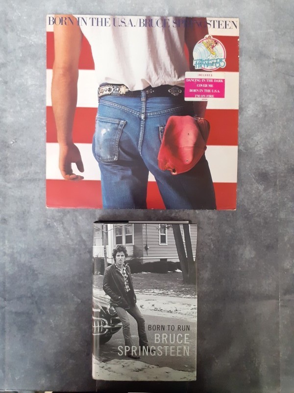 Boek: Bruce Springsteen - Born to run + LP: Born in the USA
