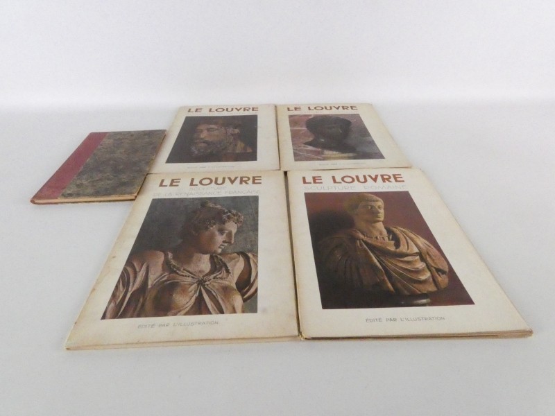 Vintage "Le Louvre" kunstset – 4 mappen + 1 boek