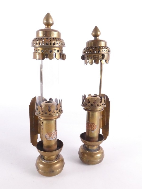 Set van 2 messing treinlampen (GWR)