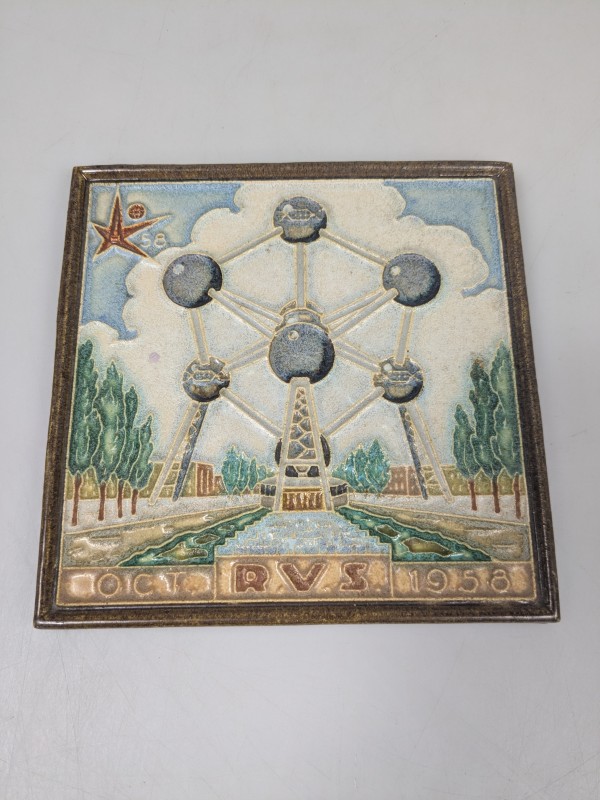 Vintage tegel – Atomium Brussel – Expo 58 – R.V.S.