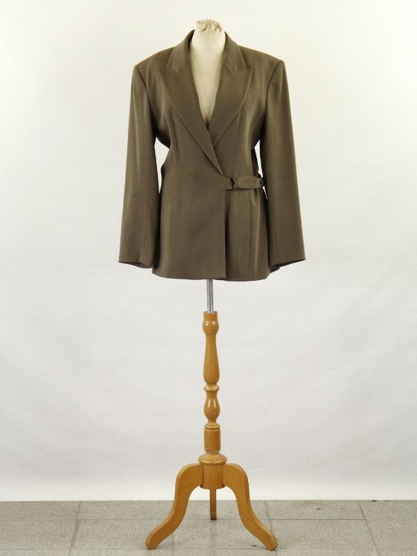 Olivier Strelli groen-bruine dames blazer met tailleband in maat 40