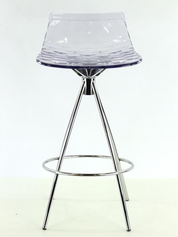 Calligaris Ice barkruk in lillakleurig plexiglas met verchroomde afwerking