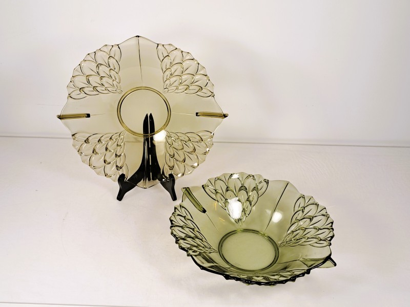 Set glazen schalen, Tsjechoslowakije.