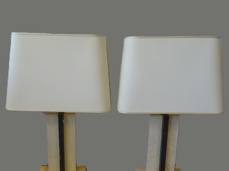 Koppel travertin lampen