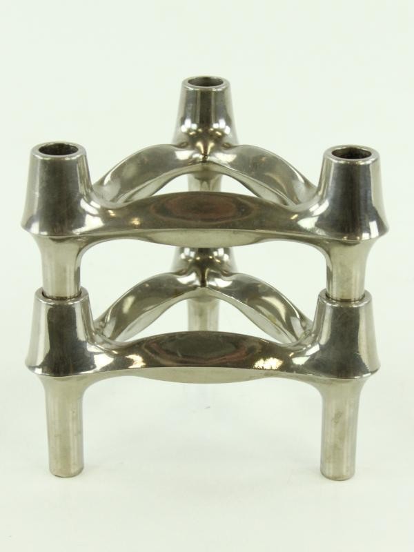 Set van 2 stapelbare modulaire kandelaars in de stijl van Nagel