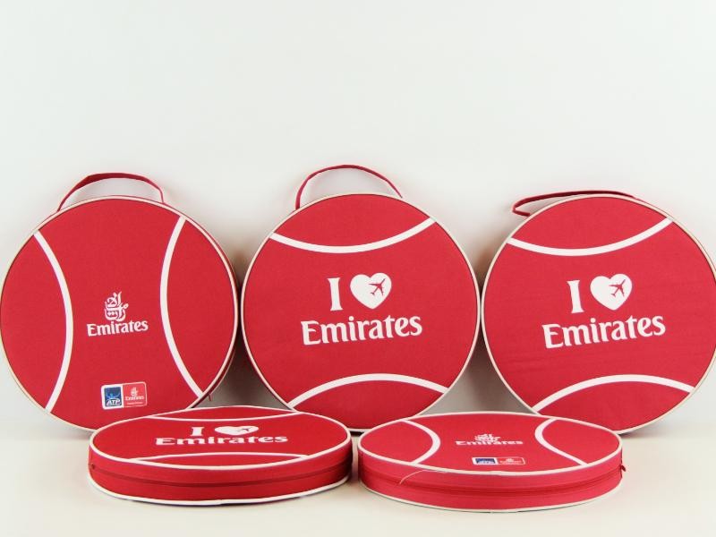 Set van 5 Emirates stoelkussens in de vorm van een tennisbal