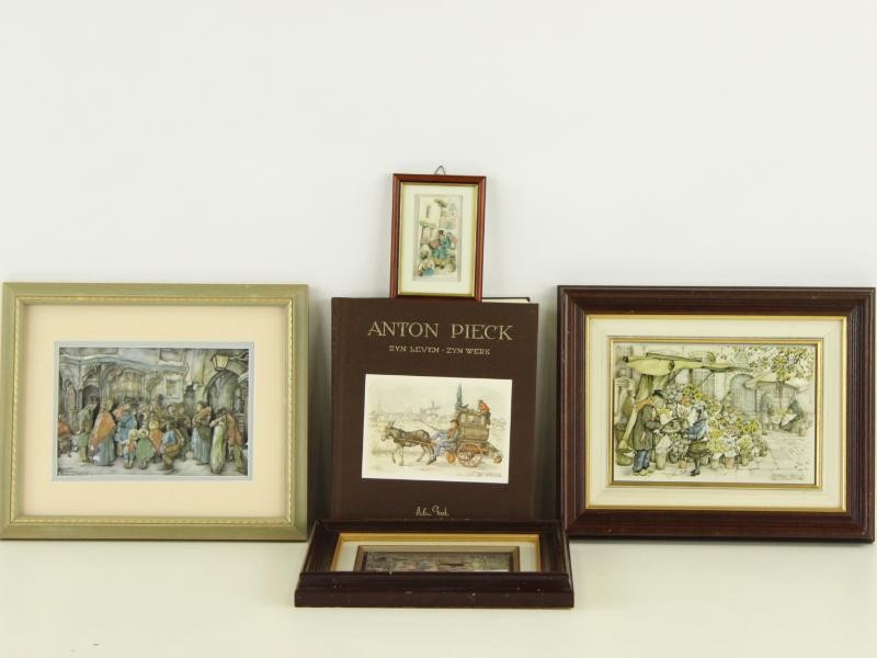 4 Anton Pieck 3D-kunstwerken + Boek
