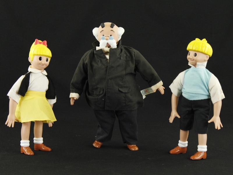 Set Jommeke figuren – Jommeke, Professor Gobelijn en Annemieke