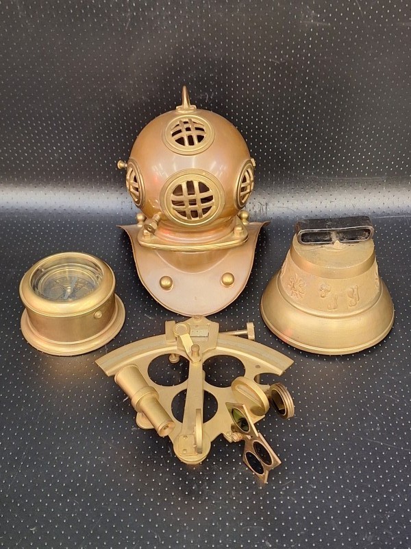 4-Delige messing maritieme decoratieset