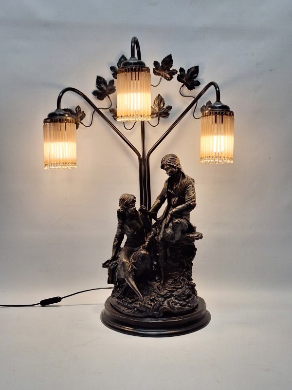 Italiaanse vintage tafellamp - “Auguste Moreau” - Romantisch koppel