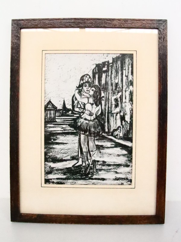 Lithografie : "Pierrot et Ballerina" van Paul Permeke