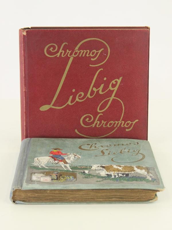 Lot van 2 chromo's liebig boeken