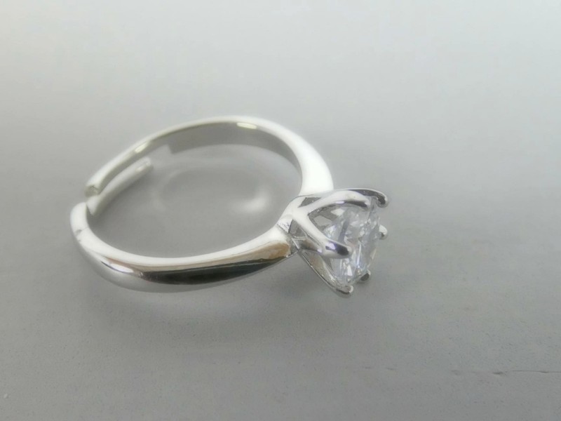 Zilveren Solitaire Ring