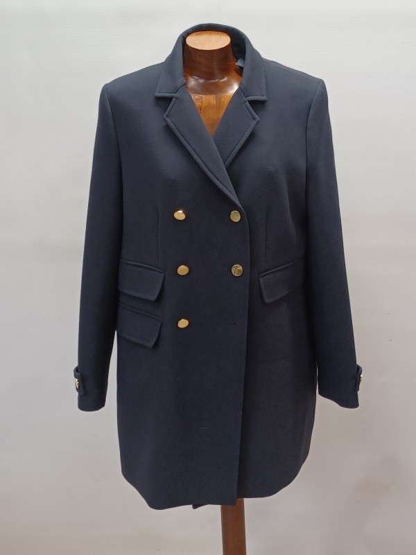 Elegante donkerblauwe double-breasted jas van Mer du Nord