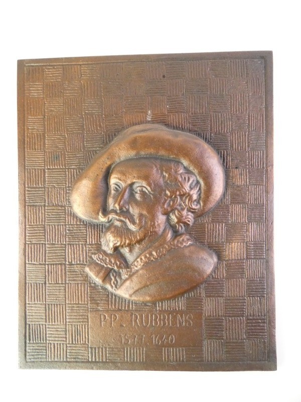 Bronzen gedenkplaat ter ere van Peter Paul Rubens
