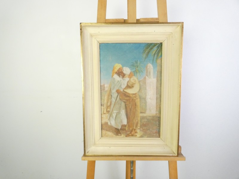 Vintage olieverfschilderij op doek