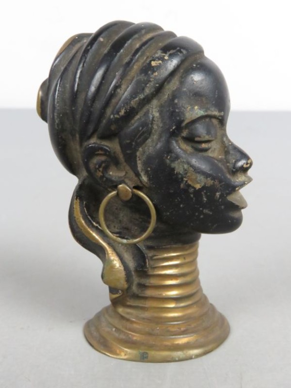 Gepatineerd Bronskleurig Maskerfiguur