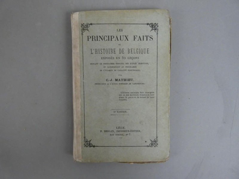 Antiek Belgisch Geschiedenisboek (1889)