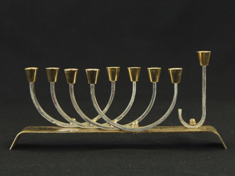Karshi Jerusalem chanoekia / menorah 24K gold & silver plated design